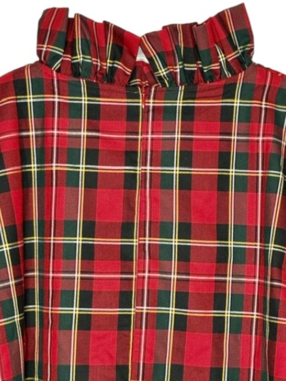 Elizabeth Wilson Katherine Plaid Ruffle Bell Sleeve Top - Red/Blk/Grn/Yel - XXL - Picture 5 of 10